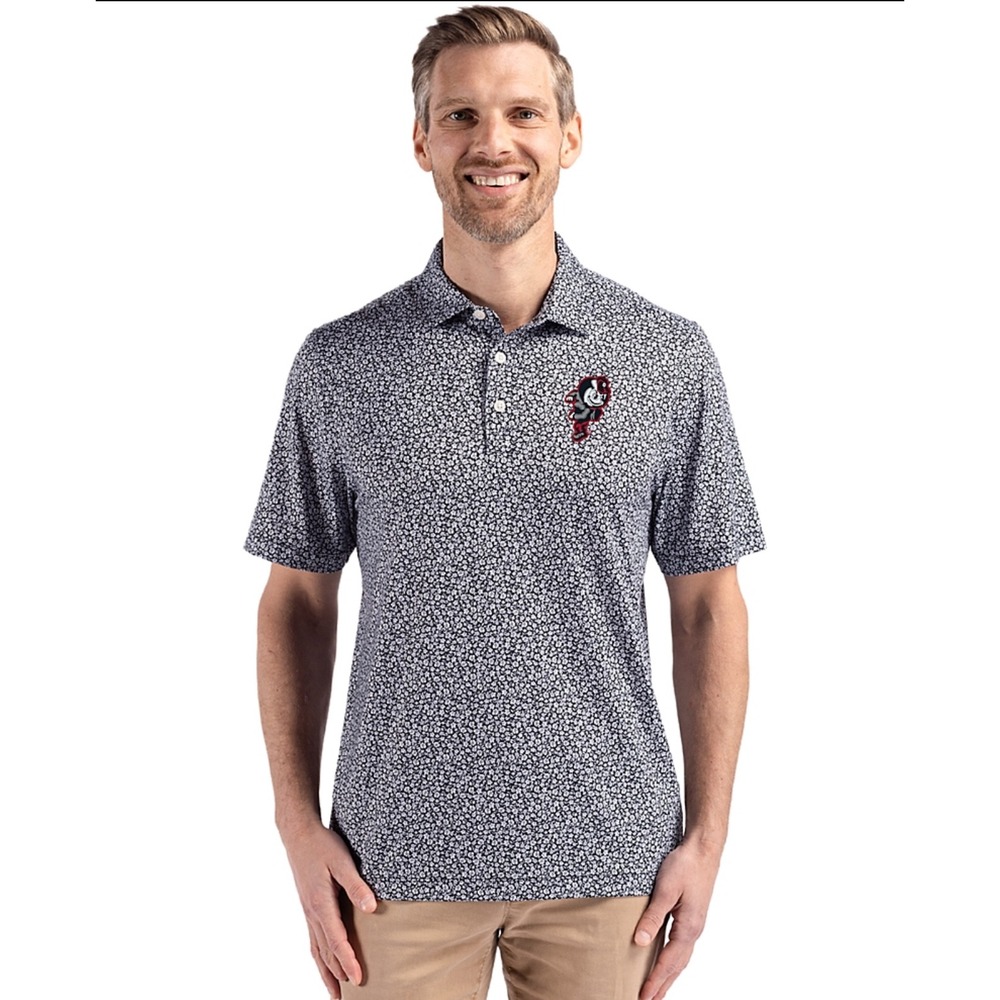 Ohio State Brutus Vintage Cutter & Buck Pike Eco‎ Flora Print Recycled Mens Polo